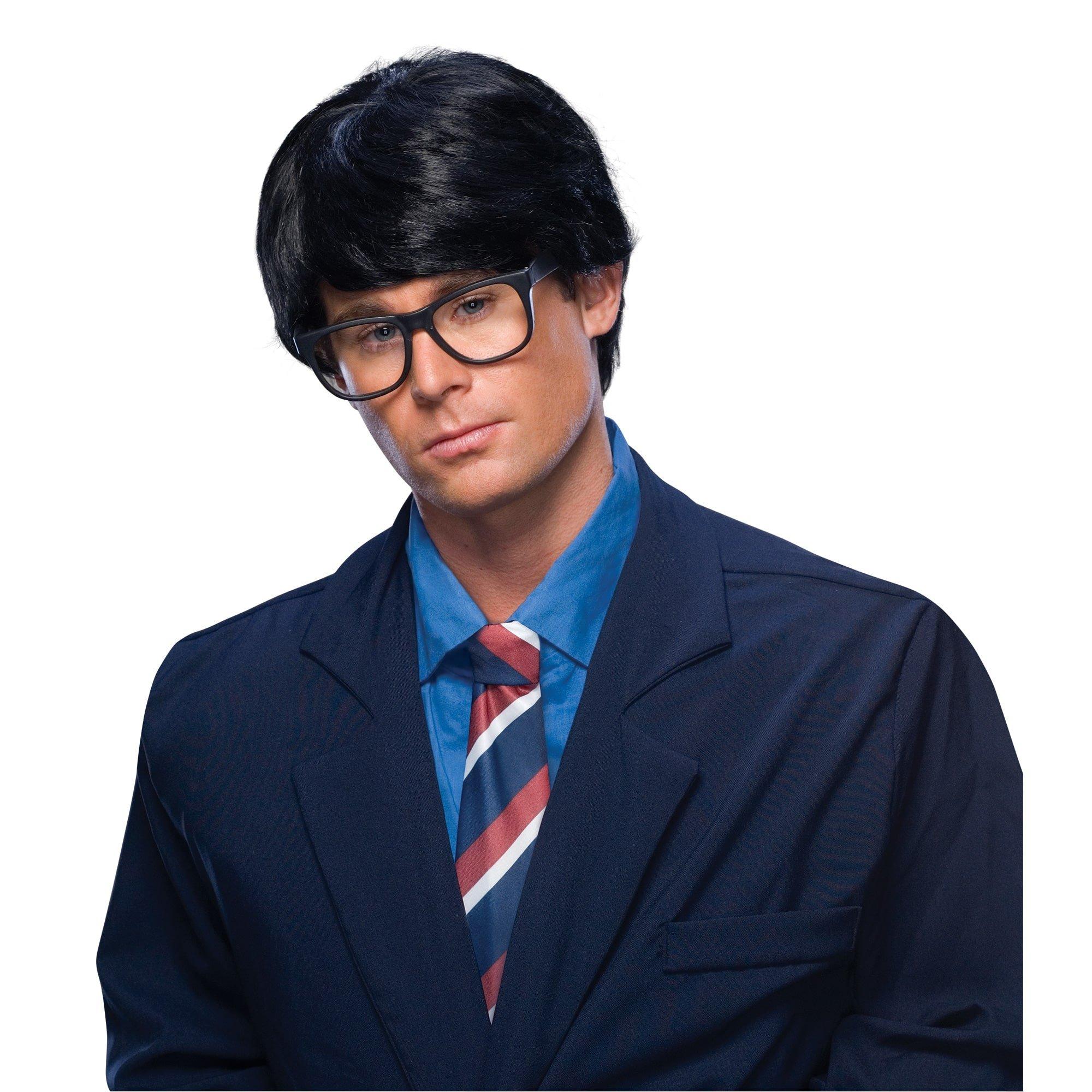 Men's Short Black Super Reporter Wig