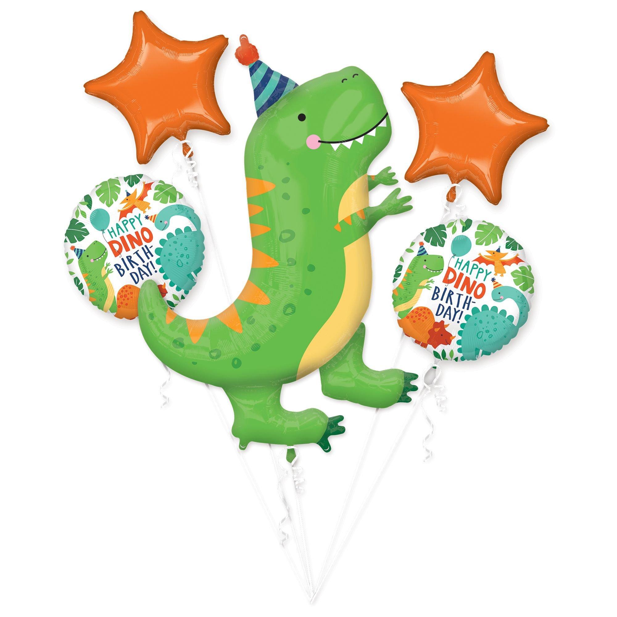 Dino-Mite Birthday Balloon Bouquet, 5pc