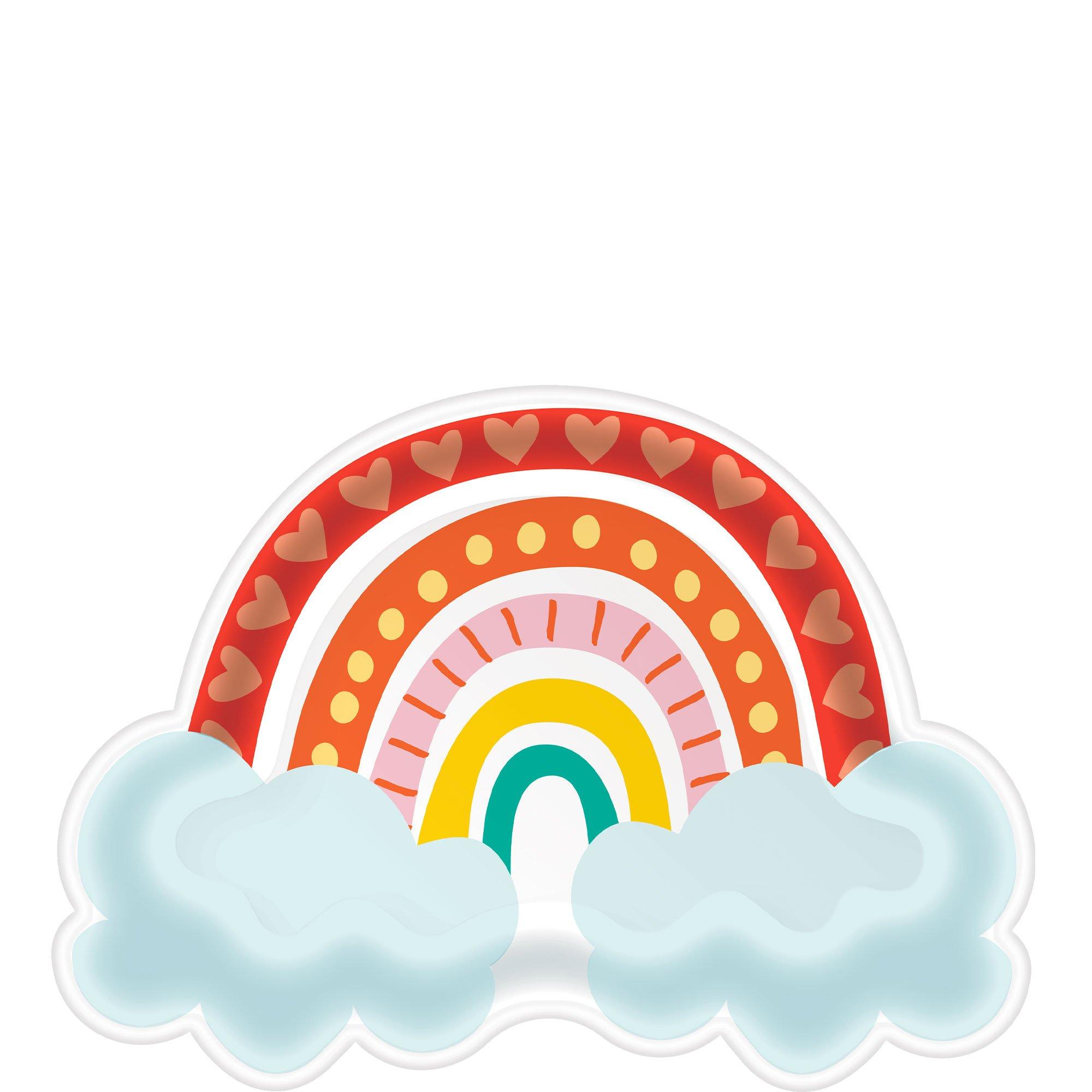 Retro Rainbow-Shaped Dessert Plates, 9in x 6.5in, 8ct