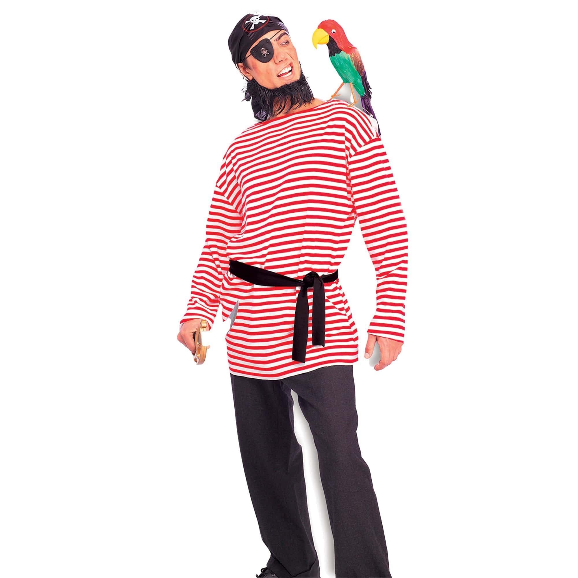 Red and White Striped Pirate Shirt ?C Adult