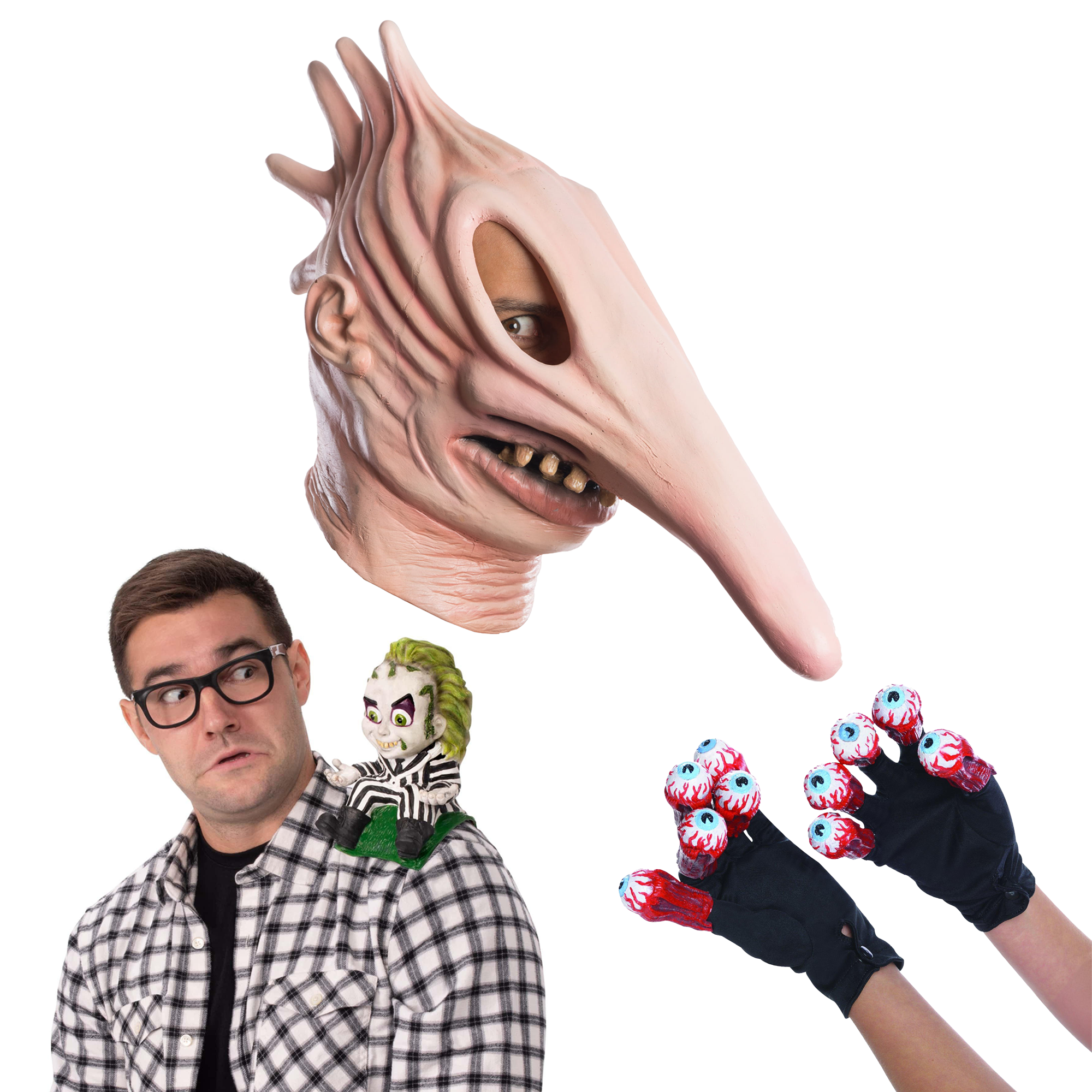 Adult Beetlejuice Scary Adam Costume Accessory Set