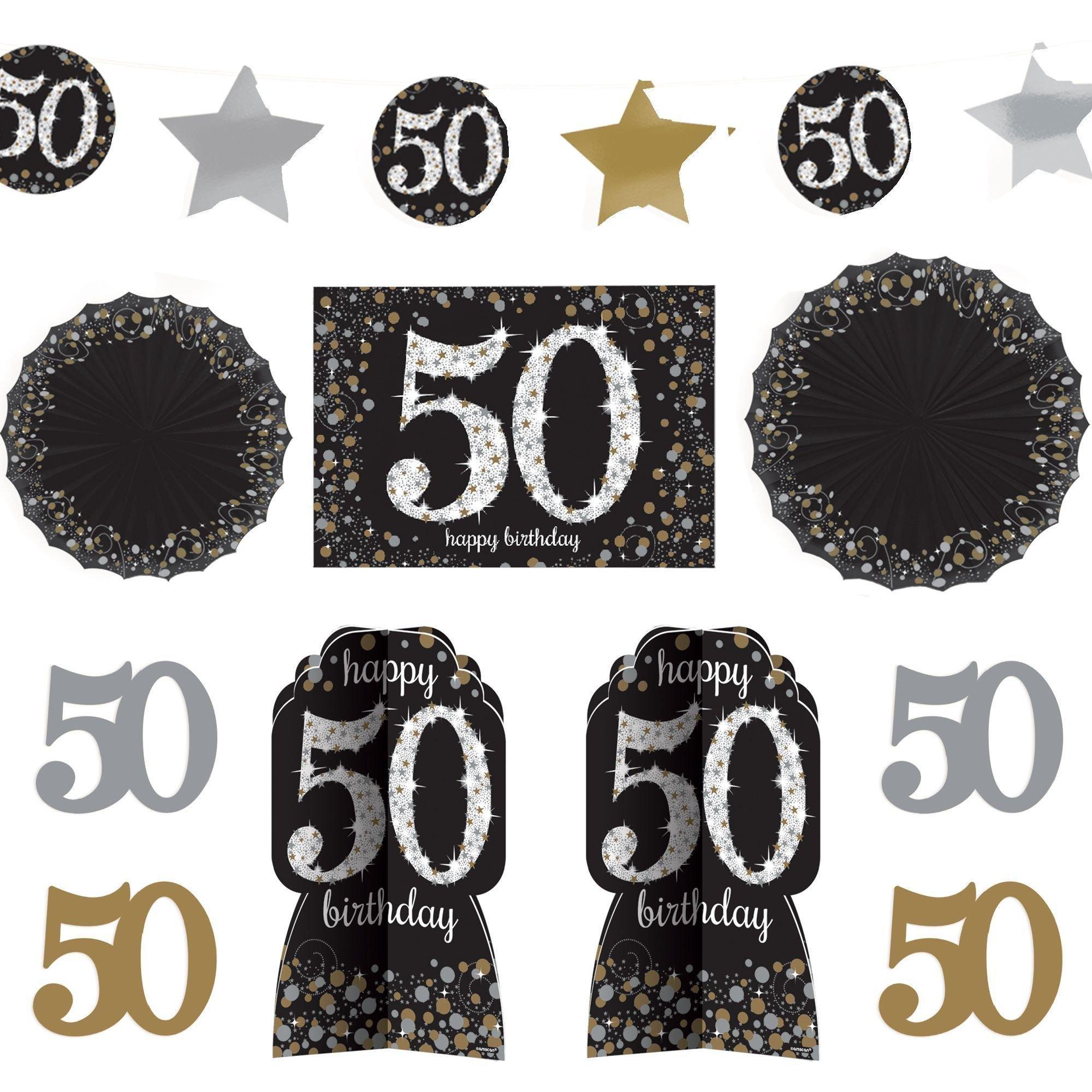 Birthday Room Decorating Kit 10pc - Sparkling Celebration, Ages 30, 40, 50, 60