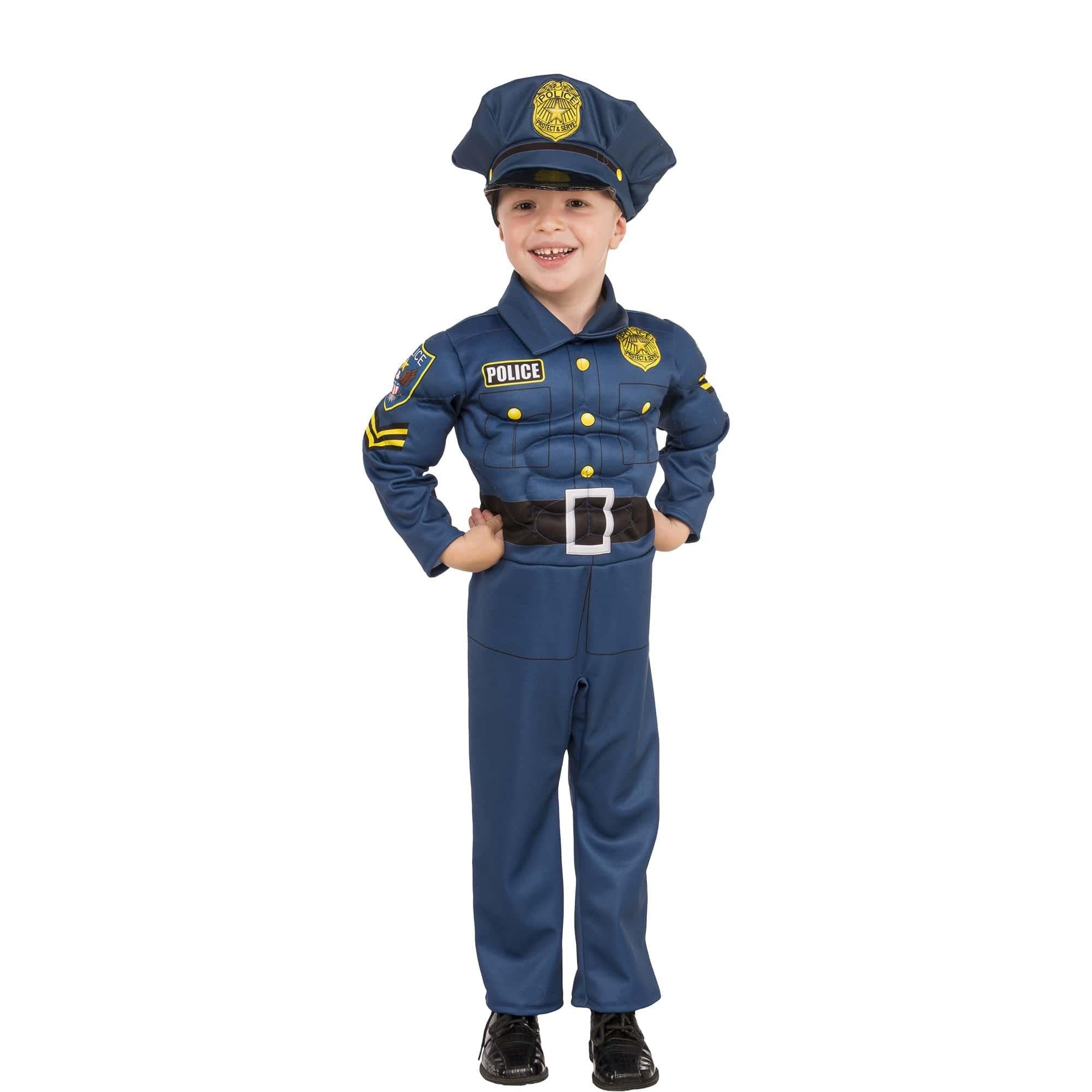 Boys' Police Officer Muscle Chest Costume